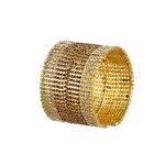 *Молочный и золотой латунный индийский браслет со стразами