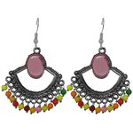 *Разноцветные и золотые латунные индийские серьги со стразами