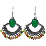 *Разноцветные и золотые индийские серьги из латуни со стразами