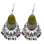 *Разноцветные и золотые латунные индийские серьги со стразами