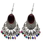 *Разноцветные и золотые латунные индийские серьги со стразами