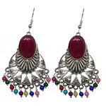 *Разноцветные и золотые латунные индийские серьги со стразами