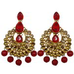 *Золотые латунные индийские серьги со стразами