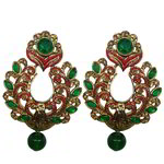 *Разноцветные и золотые латунные индийские серьги со стразами