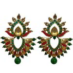 *Разноцветные и золотые латунные индийские серьги со стразами