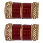 *Бордовый, золотой и красный индийский браслет с бисером