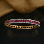 *Золотой и розовый индийский браслет со стразами