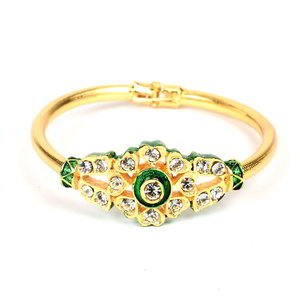 Разноцветный и золотой индийский браслет с искусственными камнями