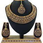 *Цвета меди и золотое медное индийское украшение на шею со стразами