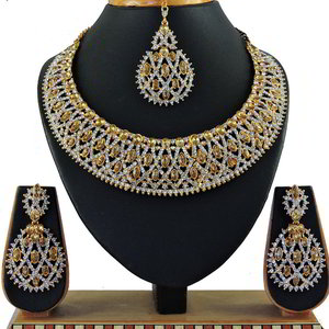 Цвета меди и золотое медное индийское украшение на шею со стразами