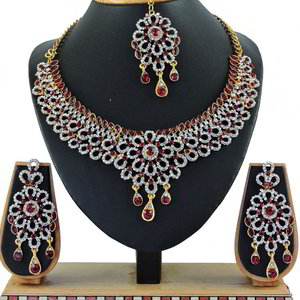 Бордовое, цвета меди, золотое и красное медное индийское украшение на шею со стразами