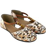 *Разноцветная индийская женская обувь, украшенная печатным рисунком