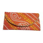 *Оранжевая хлопковая женская сумочка-клатч, украшенная печатным рисунком
