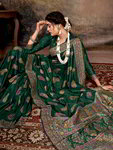 *Зелёное шёлковое вечернее нарядное индийское сари