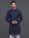 *Тёмно-синий льняной индийский мужской костюм