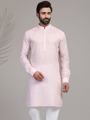 Розовый хлопковый индийский мужской костюм