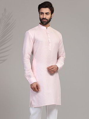 Розовый хлопковый индийский мужской костюм