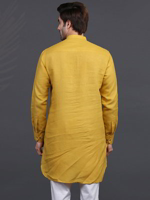 Золотой льняной индийский мужской костюм