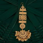 *Цвета меди, коричневое и золотое медное индийское украшение на голову (манг-тика) с искусственными камнями