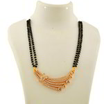 *Молочное и золотое латунное индийское свадебное украшение (мангалсутра) со стразами