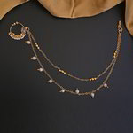 *Молочное, цвета меди и золотое медное индийское кольцо в нос с перламутровыми бусинками