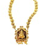 *Золотой индийский кулон на шею с бисером