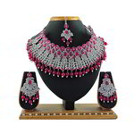 *Золотое и розовое индийское украшение на шею со стразами, перламутровыми бусинками