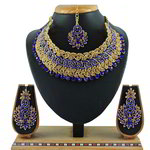 *Бежевое, коричневое и золотое индийское украшение на шею со стразами