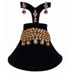 *Молочное и золотое индийское украшение на шею с искусственными камнями