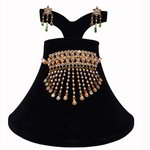 *Молочное и золотое индийское украшение на шею с искусственными камнями, бисером