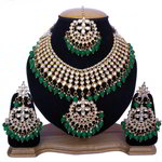 *Зелёное и золотое индийское украшение на шею с искусственными камнями