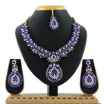 *Золотое и синее индийское украшение на шею со стразами