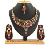 *Разноцветное и золотое индийское украшение на шею со стразами