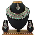 *Золотое и синее индийское украшение на шею со стразами