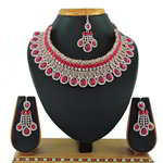 *Золотое и розовое индийское украшение на шею со стразами