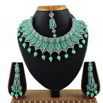 *Золотое и синее индийское украшение на шею со стразами