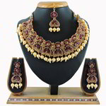 *Бордовое, золотое и красное индийское украшение на шею со стразами