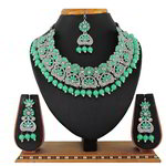 *Золотое и синее индийское украшение на шею со стразами