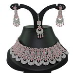 *Золотое и розовое индийское украшение на шею со стразами