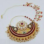 *Разноцветное и золотое индийское кольцо в нос с перламутровыми бусинками