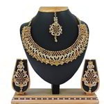 *Золотое индийское украшение на шею со стразами