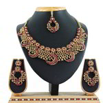 *Бордовое, золотое и красное индийское украшение на шею со стразами