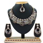 *Лиловое, фиолетовое и золотое индийское украшение на шею со стразами