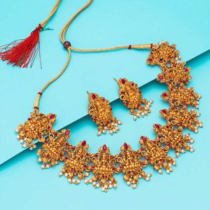 Молочное, цвета меди и золотое медное индийское украшение на шею с искусственными камнями, перламутровыми бусинками