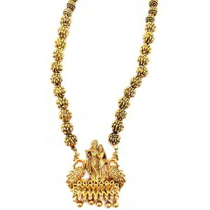 Золотой индийский кулон на шею с бисером