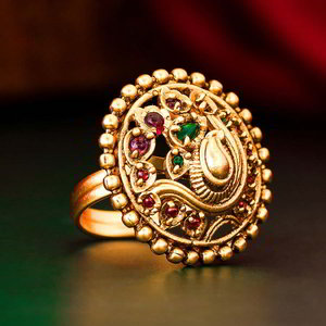 Цвета меди, золотое и розовое медное женское индийское кольцо с искусственными камнями