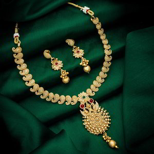 Цвета меди, зелёное и золотое медное индийское украшение на шею с искусственными камнями