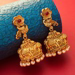 *Разноцветные и золотые индийские серьги с перламутровыми бусинками