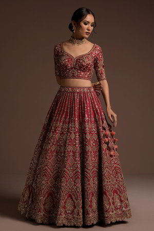 Розовый индийский женский свадебный костюм лехенга (ленга) чоли из натурального хлопка с шёлком и шёлка с рукавами ниже локтя, украшенный вышивкой